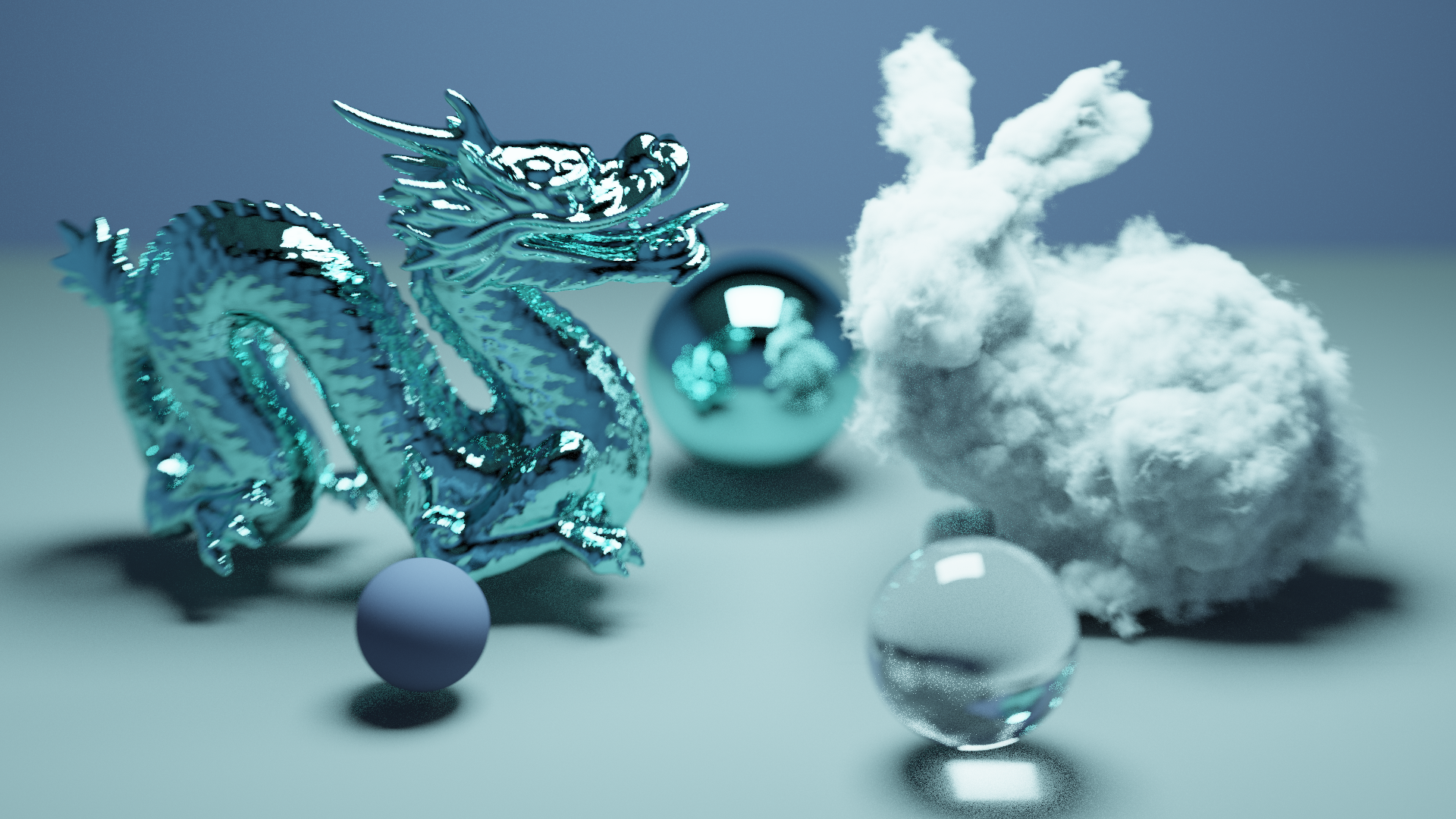 Dragon and Volumetric Bunny